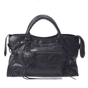 BALENCIAGA The City Bag Black Calfskin Handbag